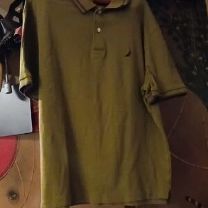 Nautica Men's Olive Green Polo Shirt